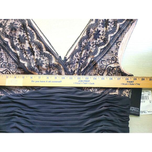 BLOUSE/TOP-ADRIANNA PAPELL Evening Essentials-Lace-Low Cut-Waist Length-16 - Picture 11 of 14